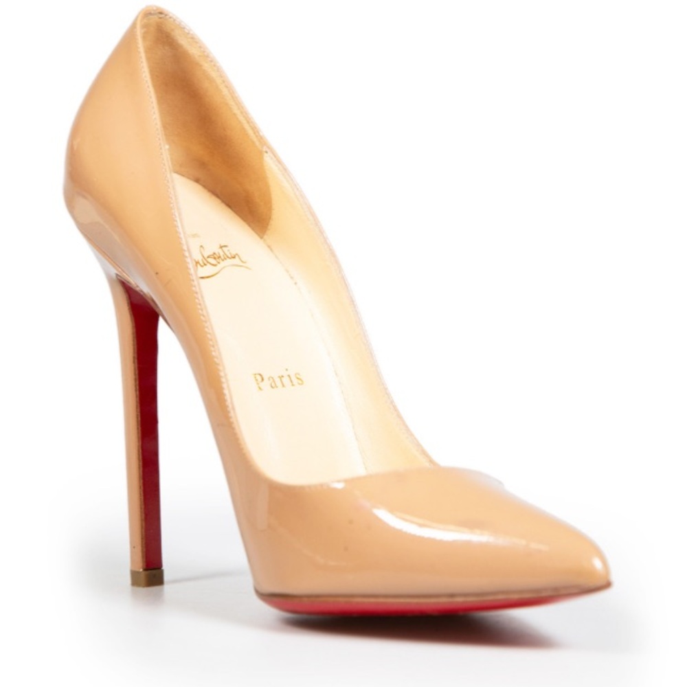 Christian Louboutin 120 nude paten leather 37.5